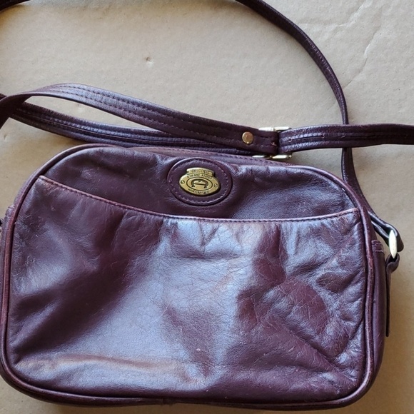 Etienne Aigner Handbags - Etienne Aigner VINTAGE brown (plum) leather bag 10 X 7 x 3.5 crossbody